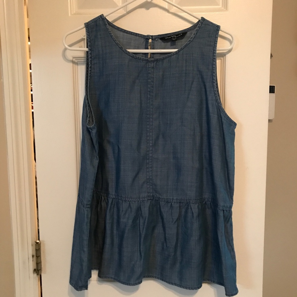 Denim peplum tank top